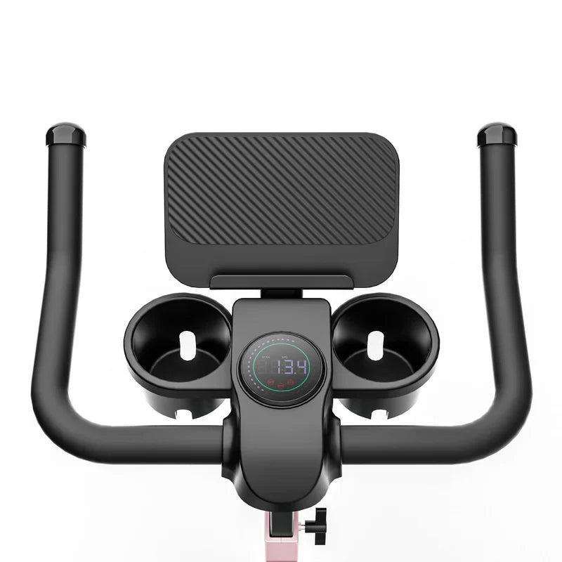 DeerRun S500 Bicicleta inteligente de interior Rose con resistencia magnética ajustable, cinturón silencioso y aplicación PitPat