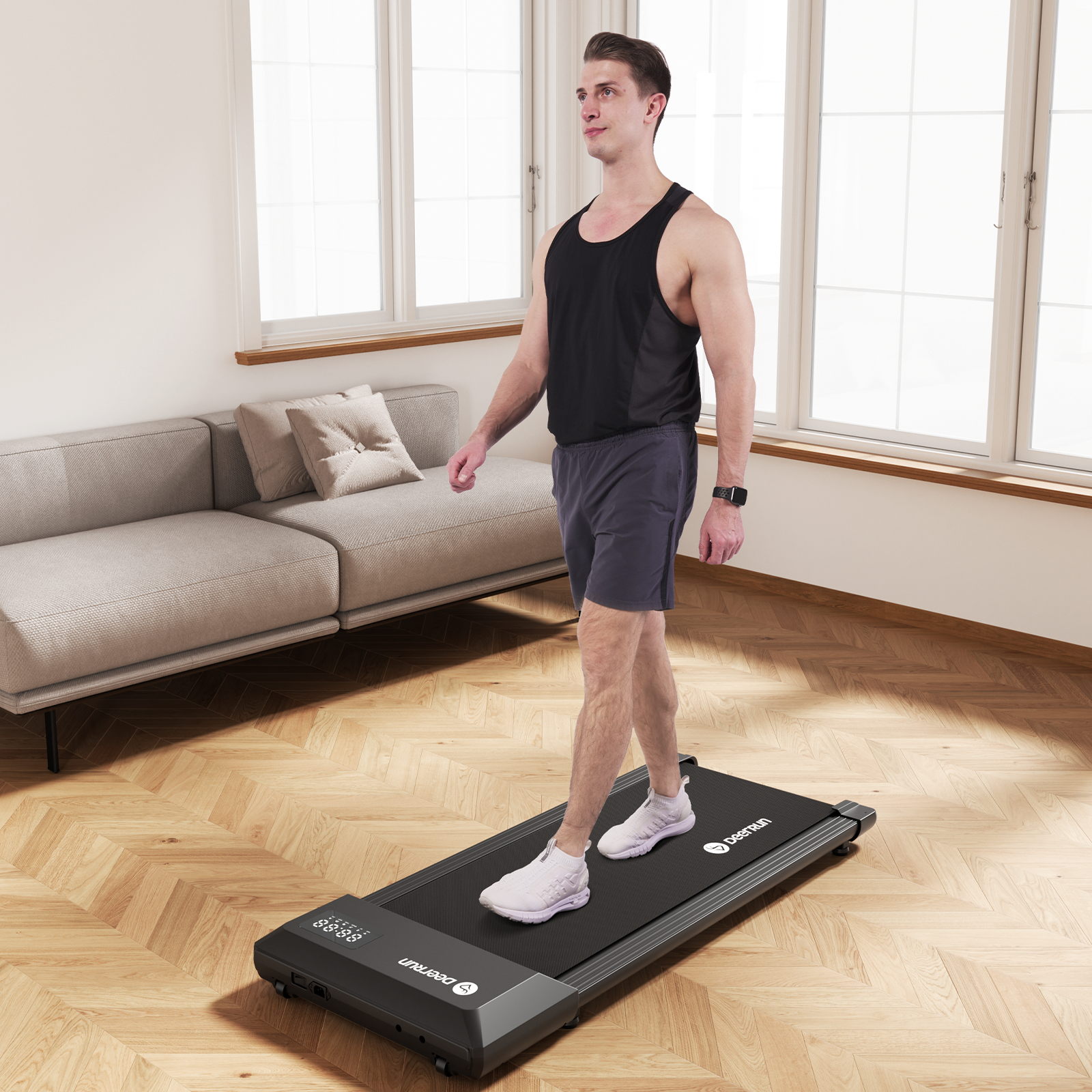 DeerRun Q1 Urban Upgrade | Smart-Walk-Cinta de correr con capacidad de carga de 136 kg y control remoto