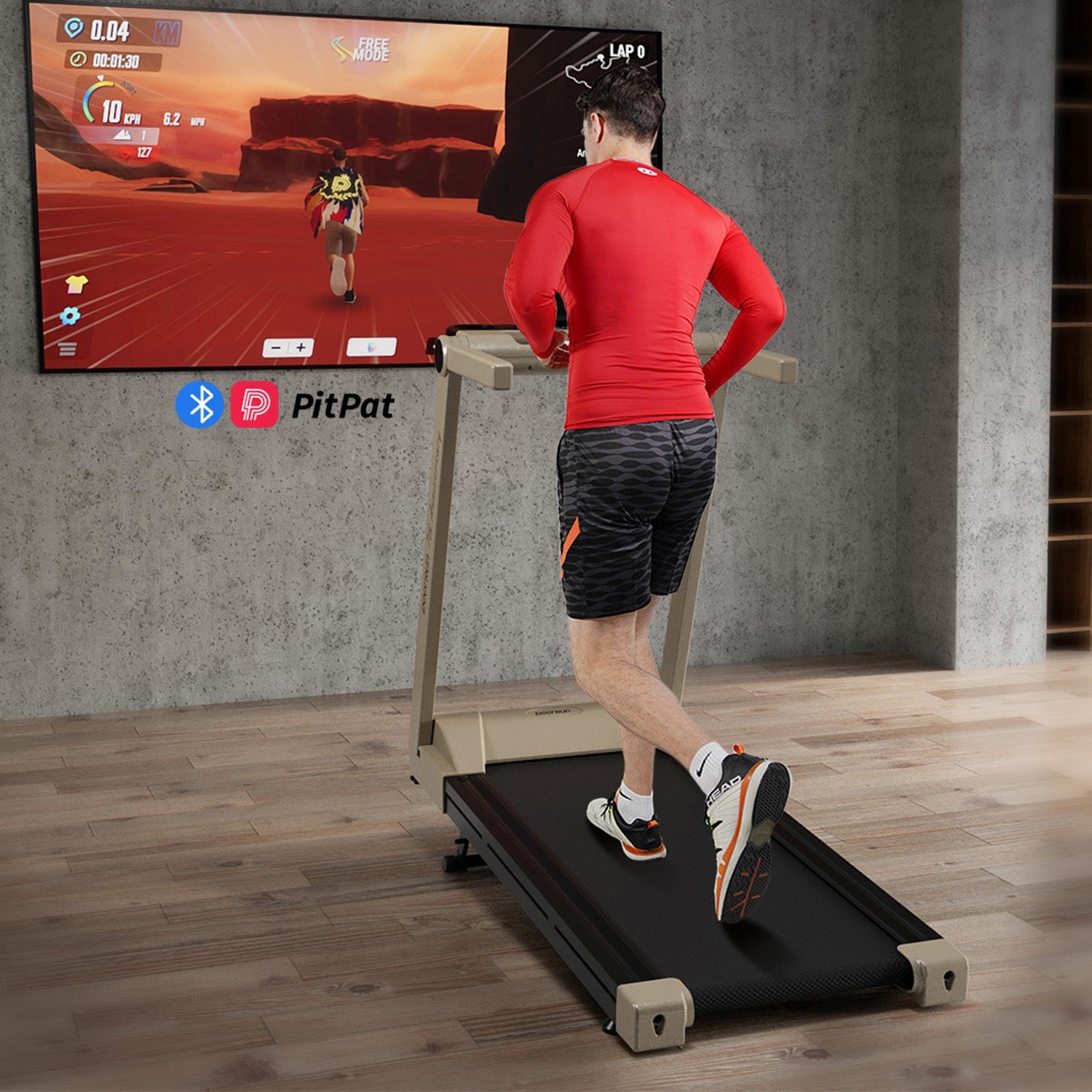 DeerRun A1 Pro Starlight-Edition Cinta de correr plegable con inclinación del 6%, Bluetooth y control remoto inalámbrico