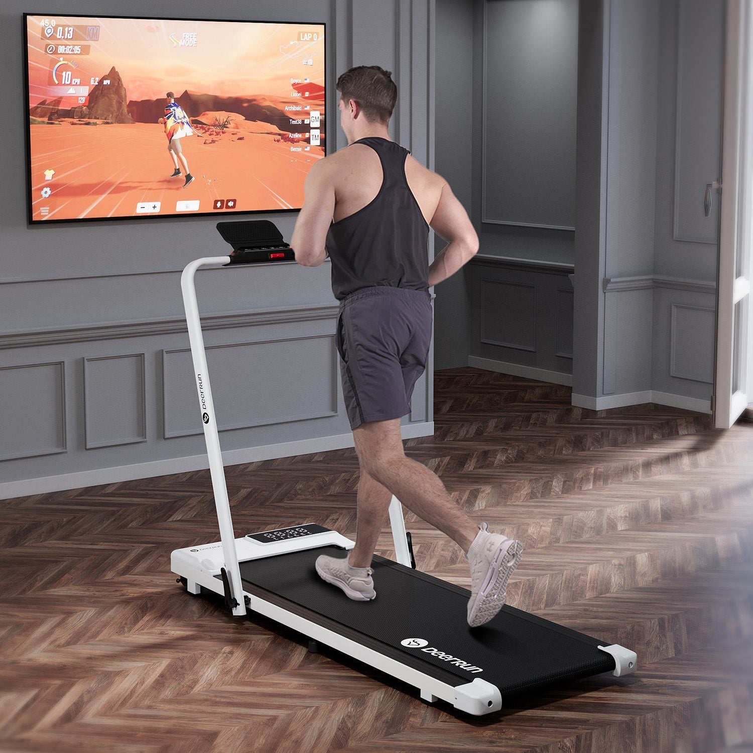 DeerRun A5 Pro Energie-2025 Smartes 2-in-1 Cinta de correr | Chip de actualización y compatibilidad con NFC con capacidad de carga de 145 kg y control remoto