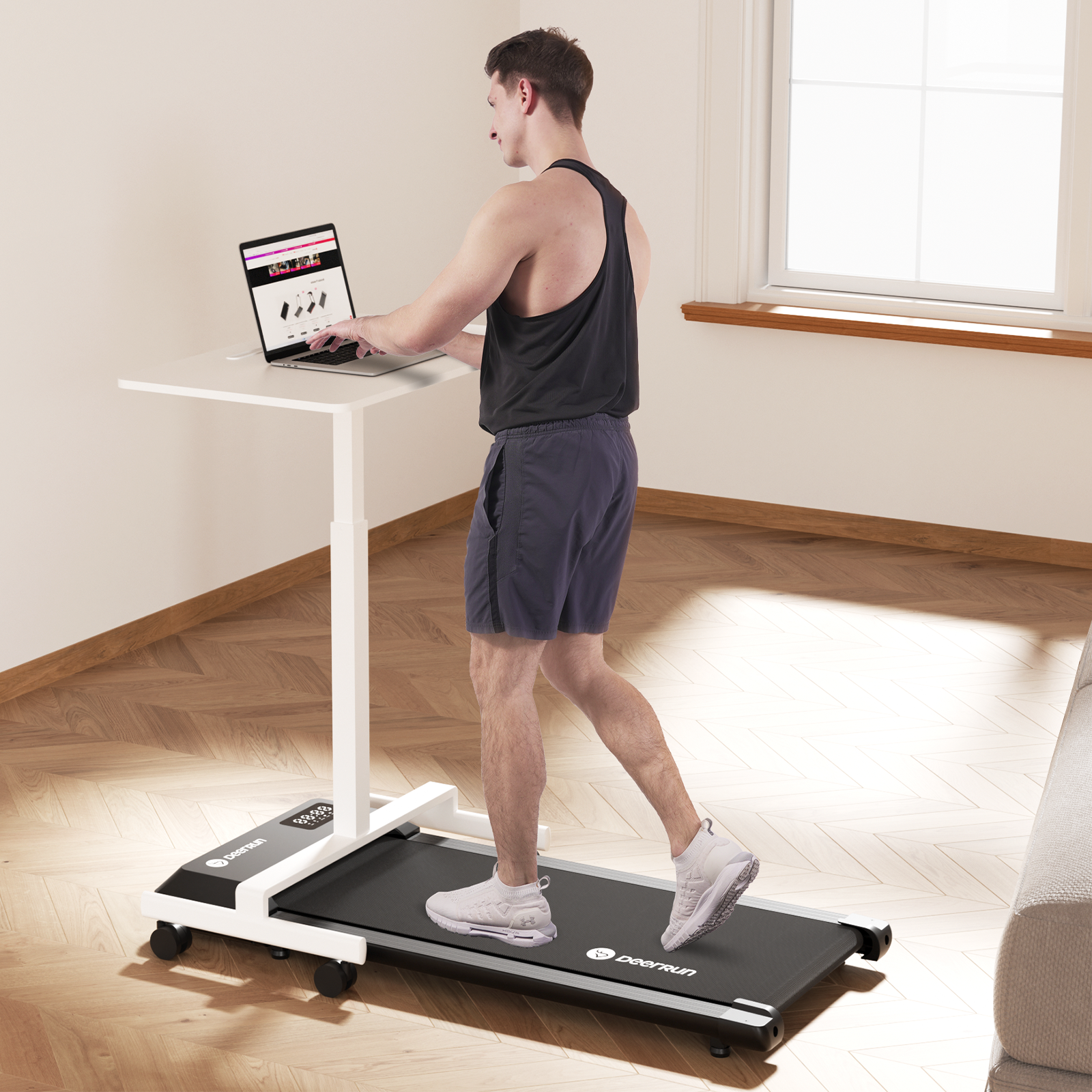 DeerRun Q1 Urban Upgrade | Smart-Walk-Cinta de correr con capacidad de carga de 136 kg y control remoto