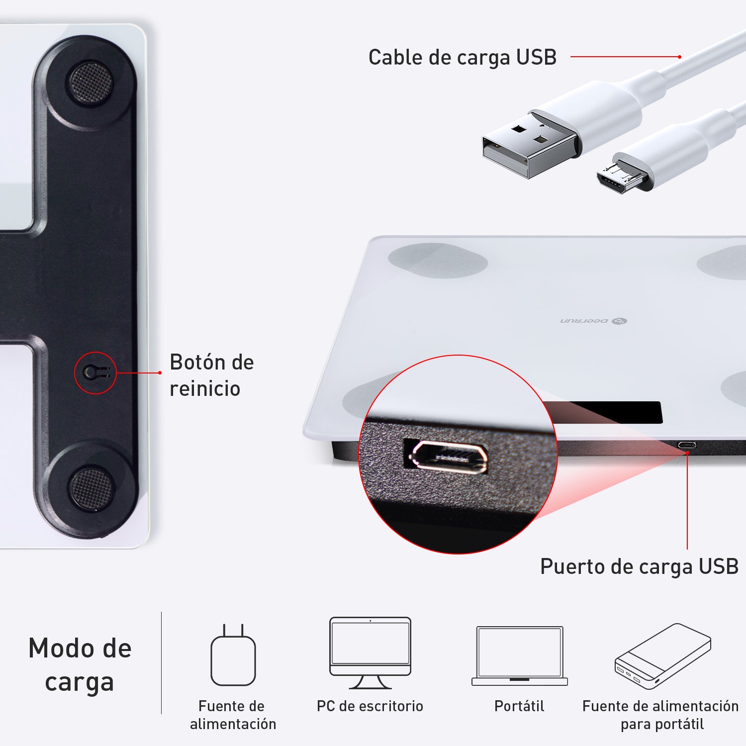 DeerRun® Smart báscula de peso corporal