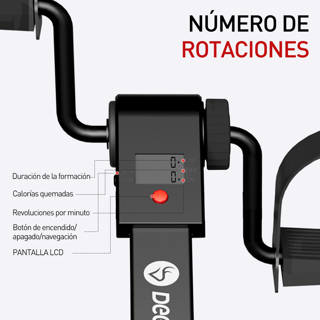 DeerRun® Bicicleta debajo de la mesa para terapia de brazos, piernas o quema de calorías