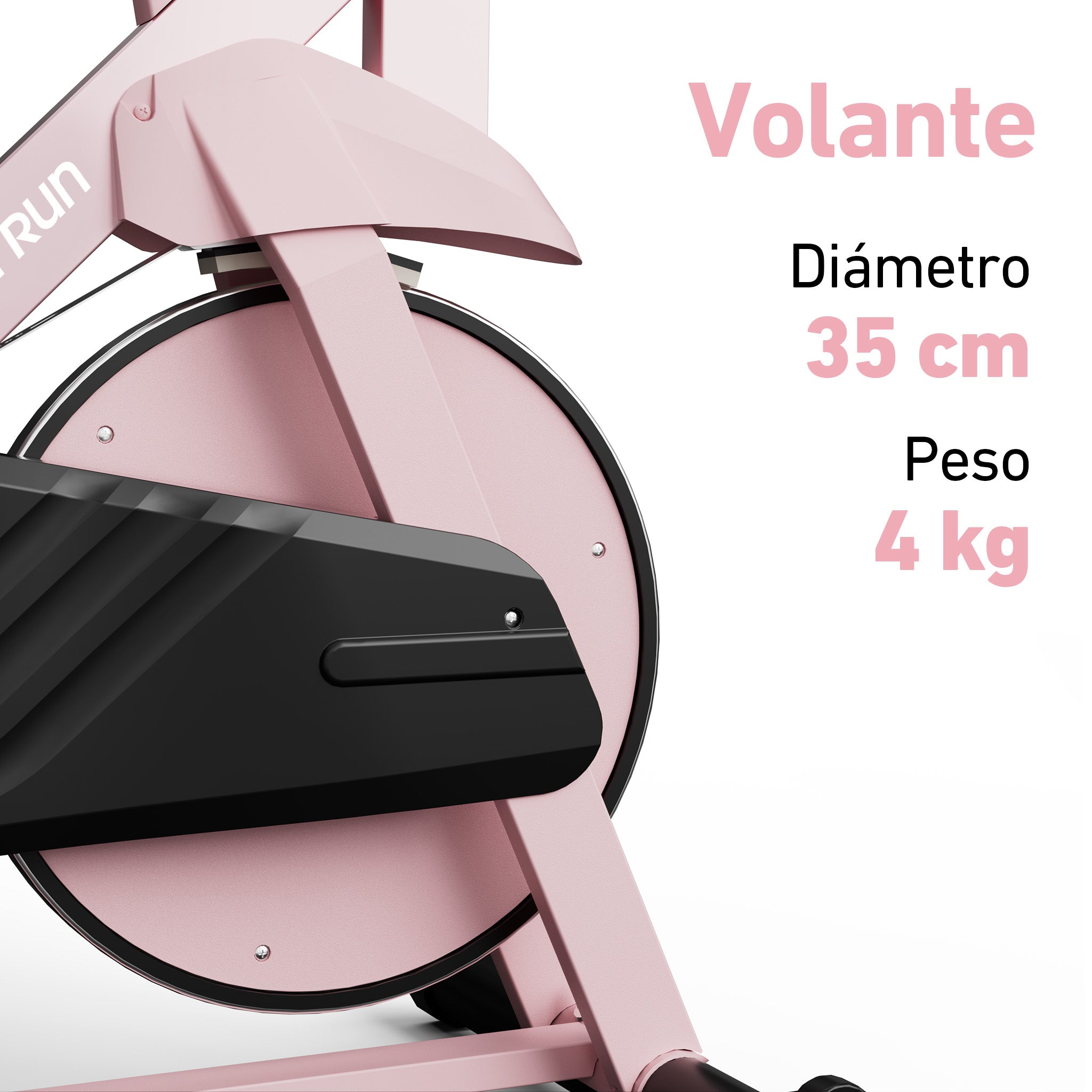 DeerRun S500 Bicicleta inteligente de interior Rose con resistencia magnética ajustable, cinturón silencioso y aplicación PitPat