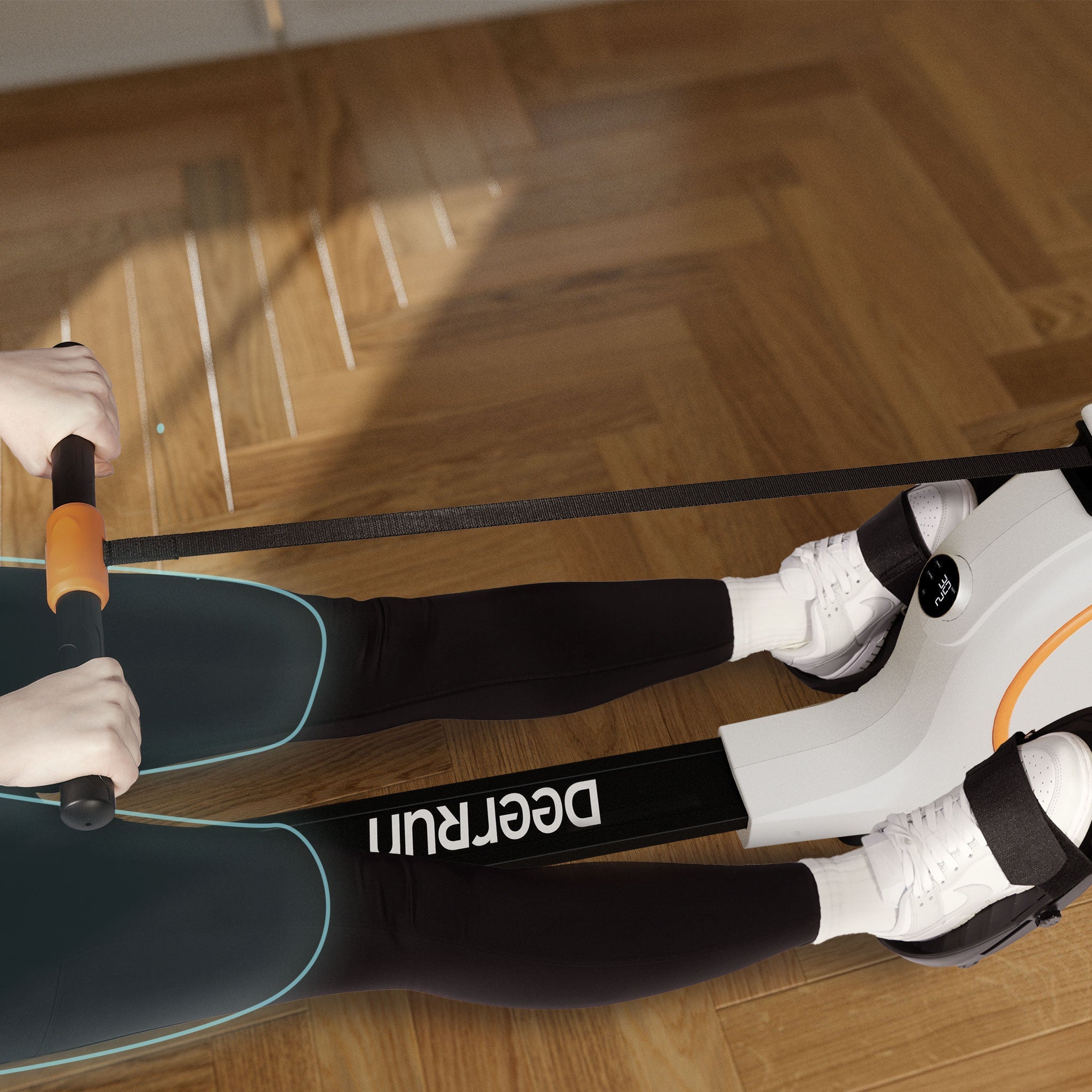 DeerRun RW600 Smart-Máquina de remo con resistencia magnética ajustable de 32 niveles y riel deslizante largo y PitPat APP