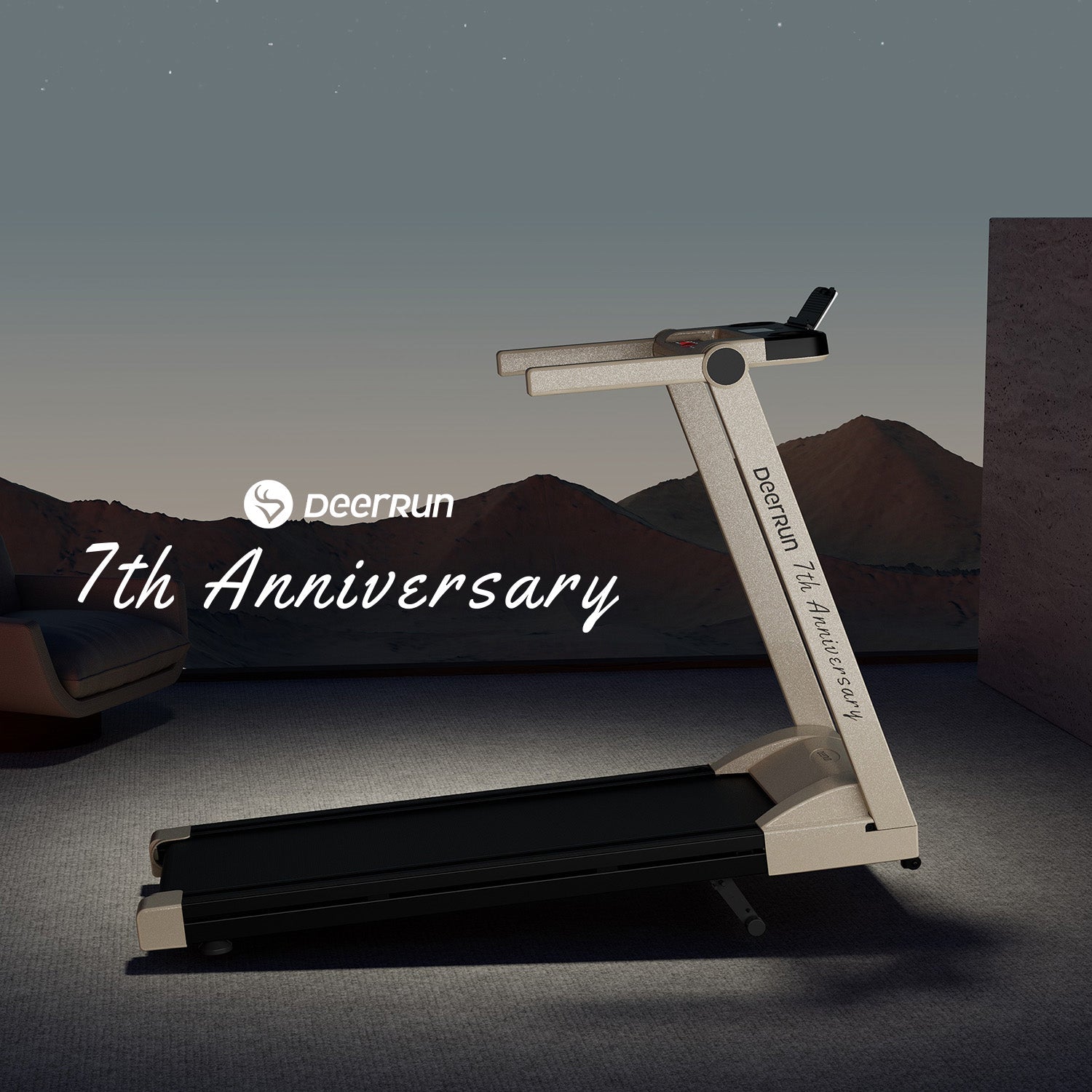 DeerRun A1 Pro Starlight-Edition Cinta de correr plegable con inclinación del 6%, Bluetooth y control remoto inalámbrico
