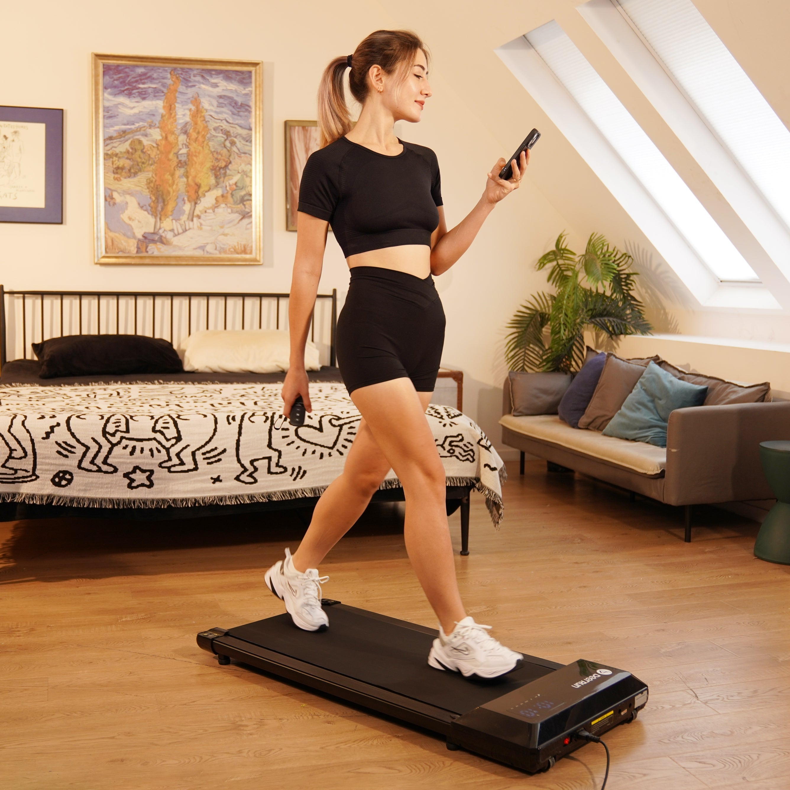 DeerRun Q1 Urban Plus Smart-Walk-Cinta de correr de mayor tamaño-capacidad de carga de 159 kg con control remoto