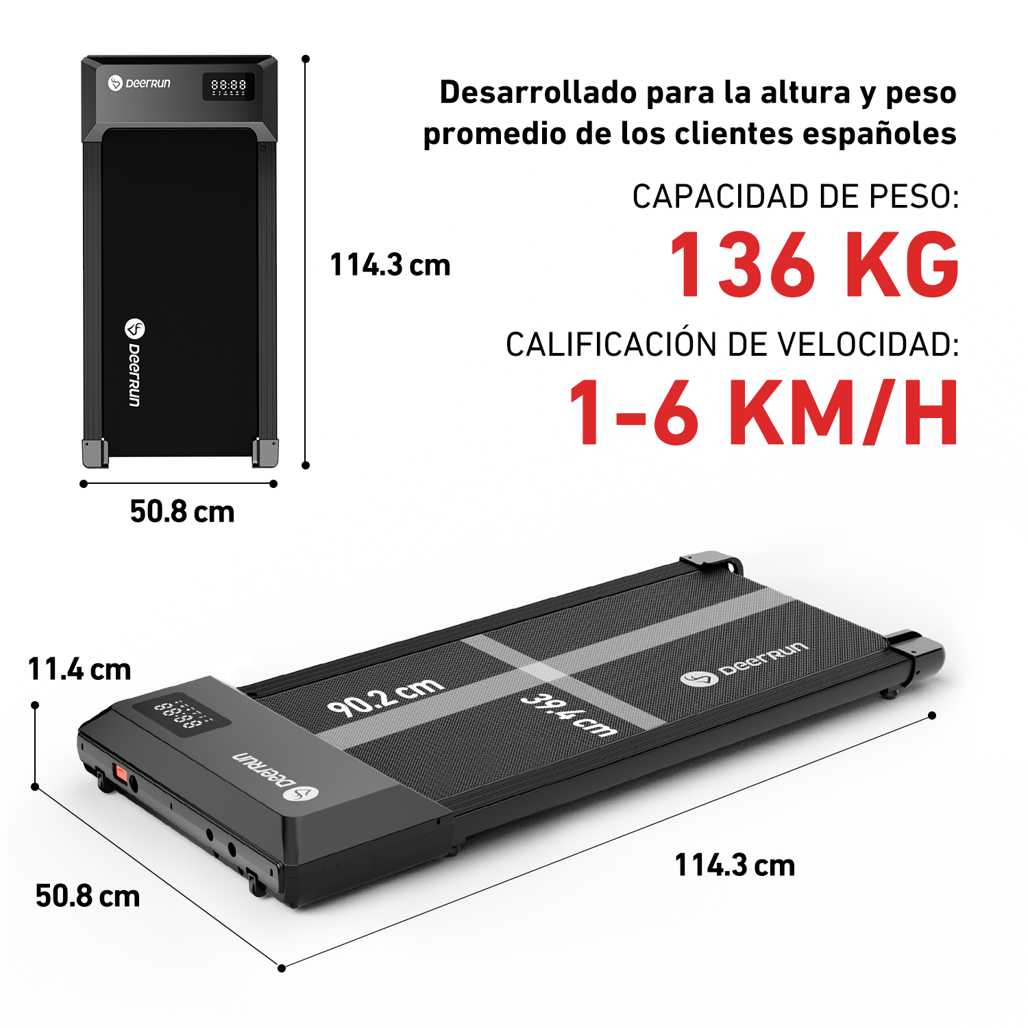 DeerRun Q1 Urban Smart-Walk-Cinta de correr – capacidad de carga de 136 kg