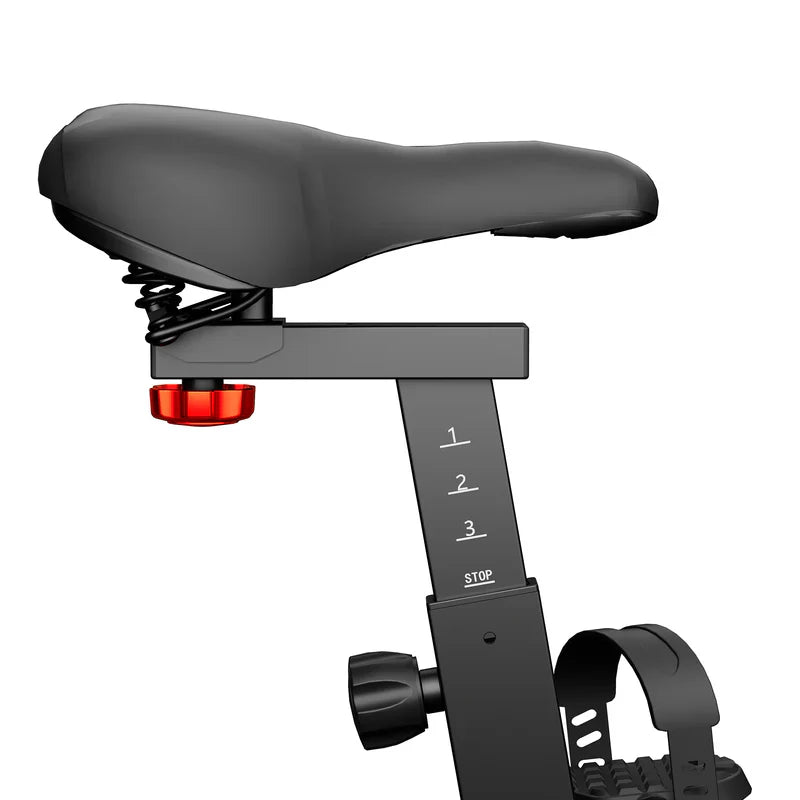 DeerRun S500 Bicicleta inteligente de interior negra con resistencia magnética ajustable, cinturón silencioso y aplicación PitPat