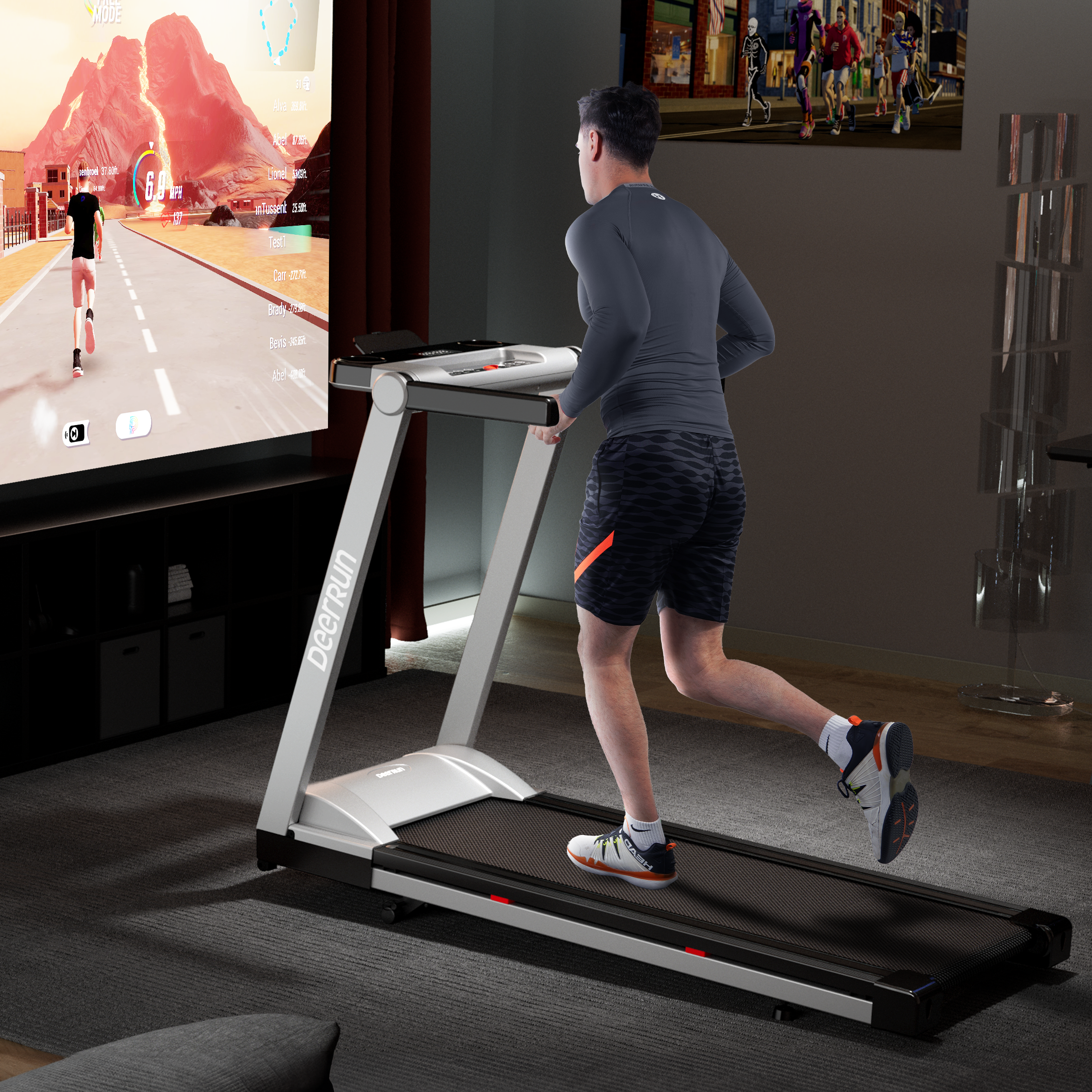 DeerRun A1 Pro Move+ – Cinta de correr plegable con inclinación del 6 % | Chip de actualización 2025 y compatibilidad con NFC | Capacidad de carga de 158 kg, hasta 16 km/h