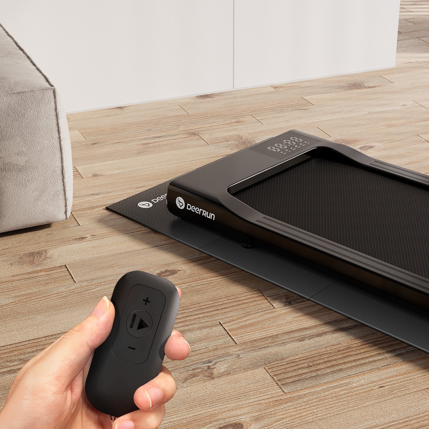DeerRun Q1 Classic Plus – Smartes Walking-Cinta de correr con mayor superficie de carrera, capacidad de carga de 158 kg y control remoto