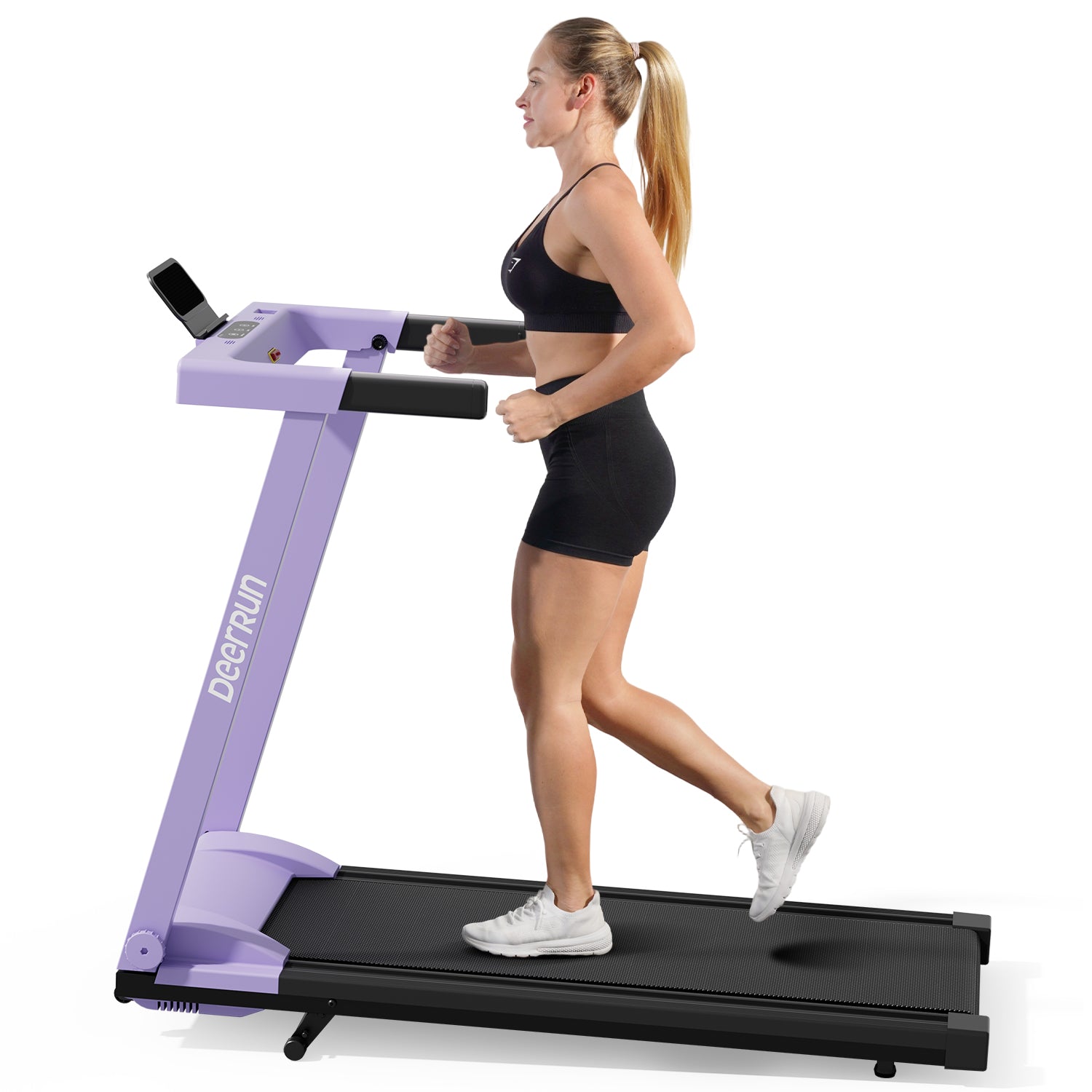 DeerRun A1 Urban-Cinta de correr plegable inteligente con inclinación del 6% y NFC | 150 kg, 16 km/h, Púrpura