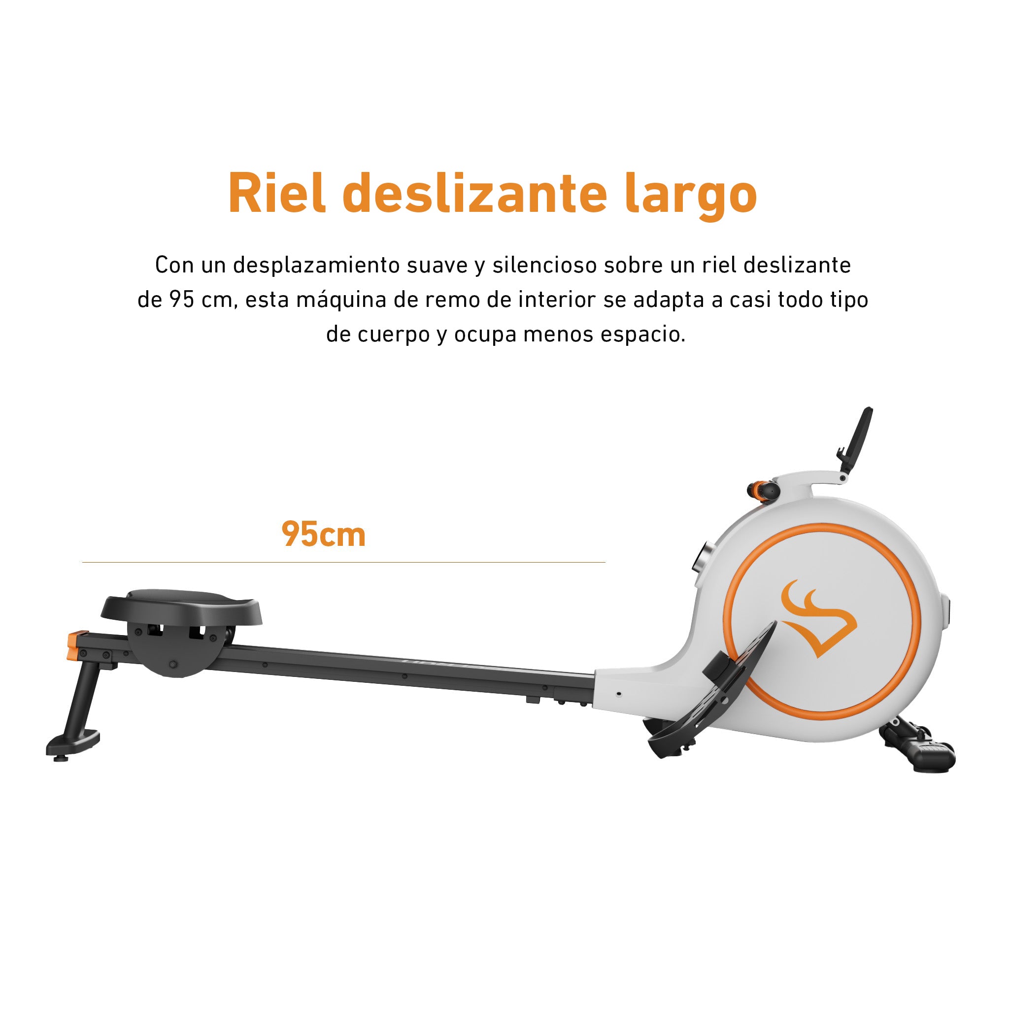 DeerRun RW600 Smart-Máquina de remo con resistencia magnética ajustable de 32 niveles y riel deslizante largo y PitPat APP