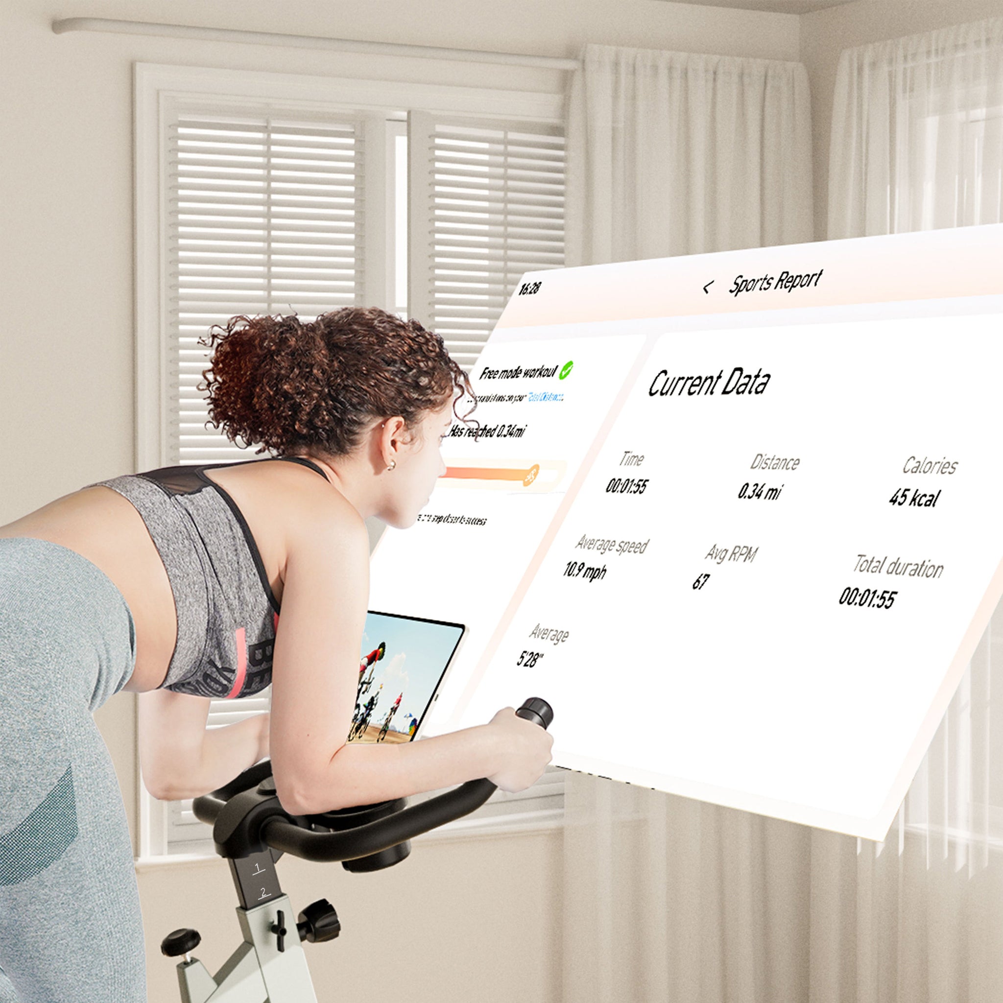 DeerRun S500 Indoor-Bicicleta inteligente con resistencia magnética ajustable, cinturón silencioso y PitPat-App