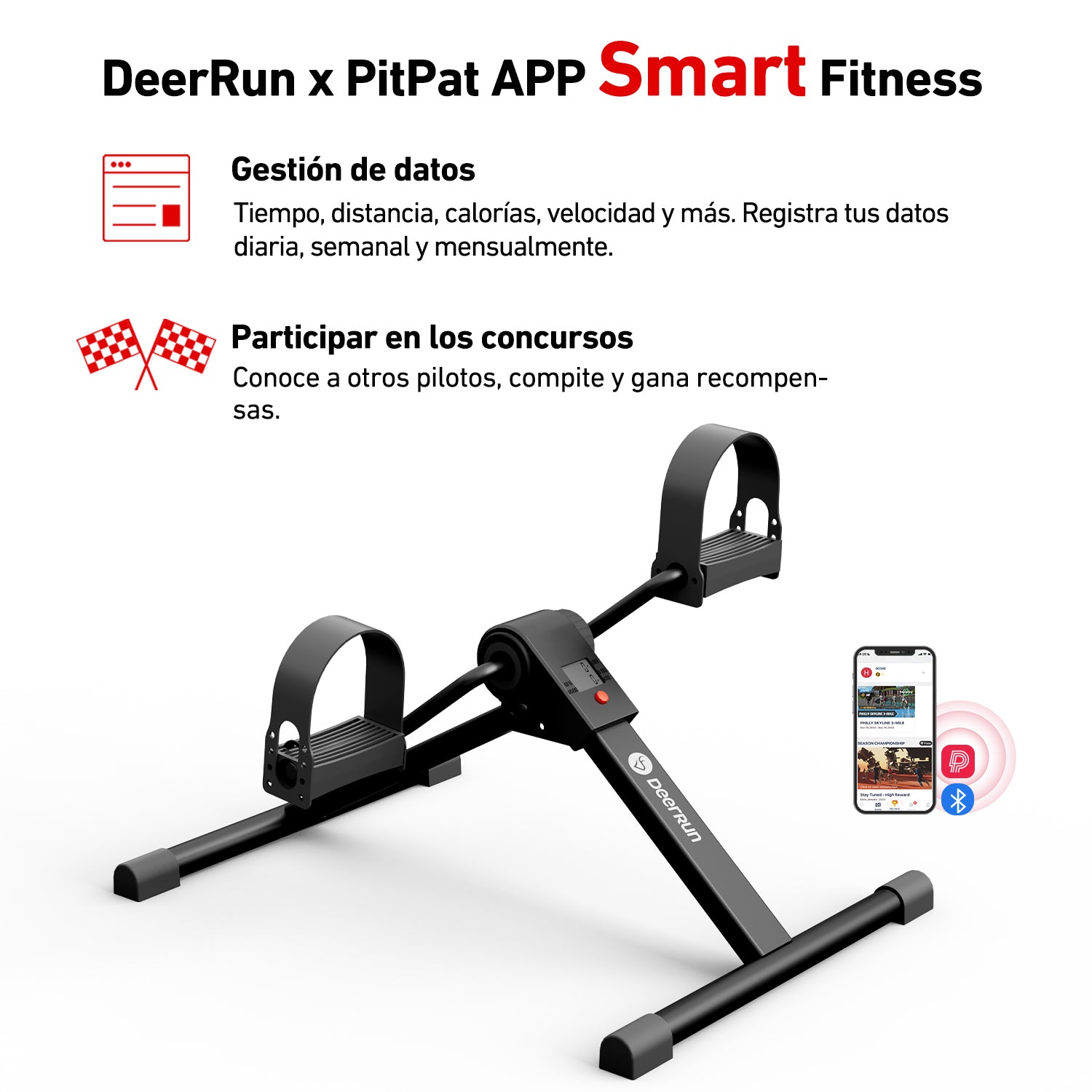 DeerRun® Bicicleta debajo de la mesa para terapia de brazos, piernas o quema de calorías