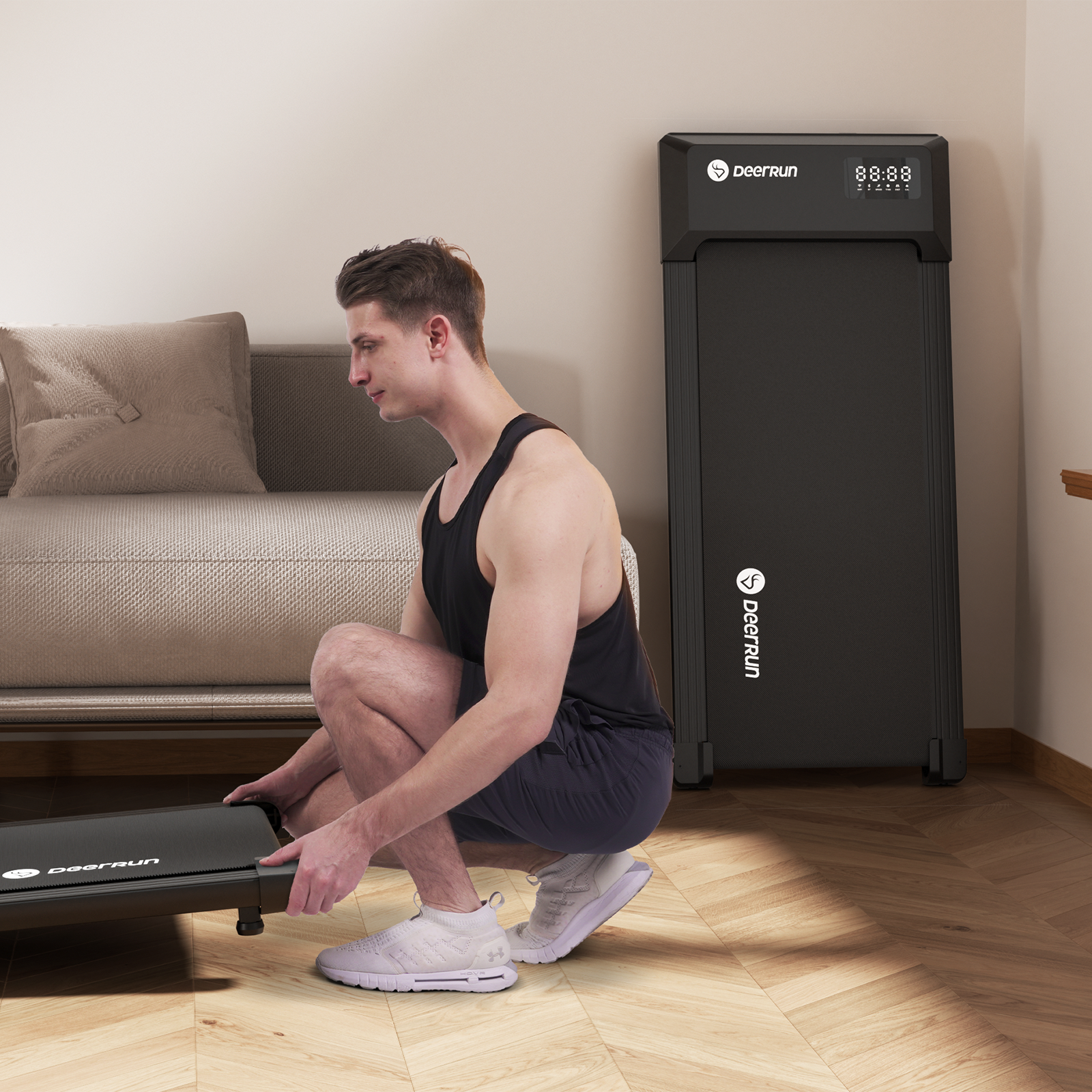 DeerRun Q1 Urban Upgrade | Smart-Walk-Cinta de correr con capacidad de carga de 136 kg y control remoto