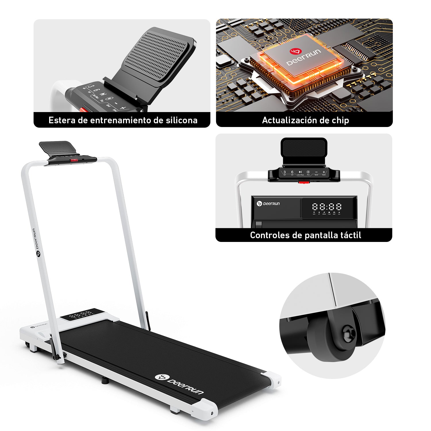 DeerRun A5 Pro Energie-2025 Smartes 2-in-1 Cinta de correr | Chip de actualización y compatibilidad con NFC con capacidad de carga de 145 kg y control remoto