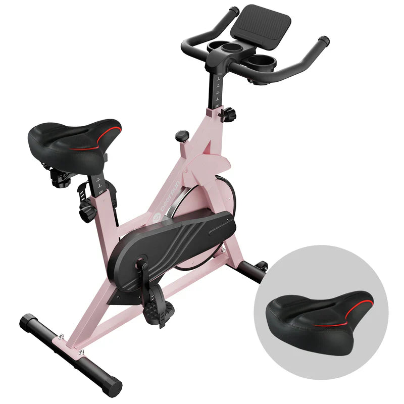 DeerRun S500 Bicicleta inteligente de interior Rose con resistencia magnética ajustable, cinturón silencioso y aplicación PitPat
