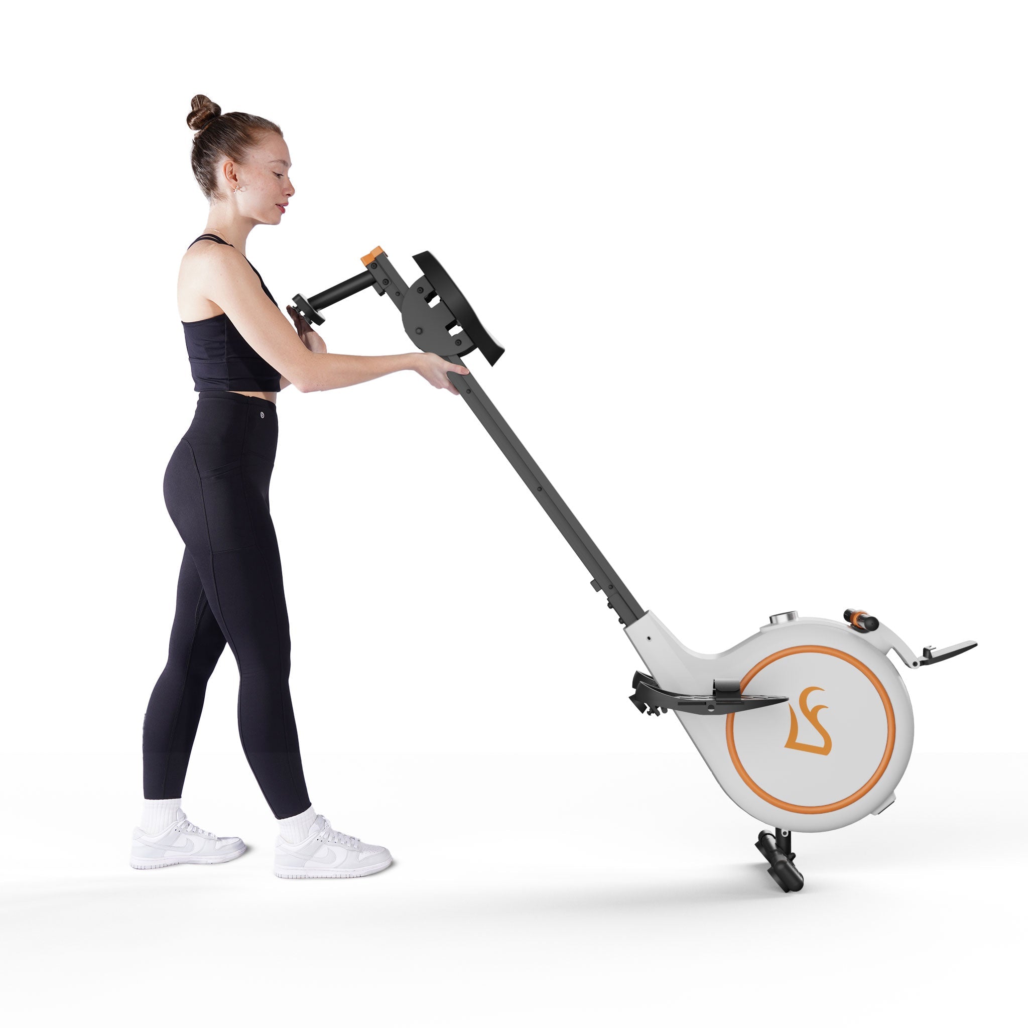 DeerRun RW600 Smart-Máquina de remo con resistencia magnética ajustable de 32 niveles y riel deslizante largo y PitPat APP