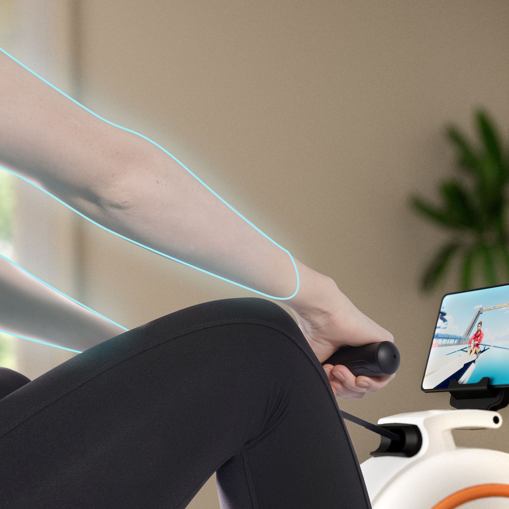 DeerRun RW600 Smart-Máquina de remo con resistencia magnética ajustable de 32 niveles y riel deslizante largo y PitPat APP