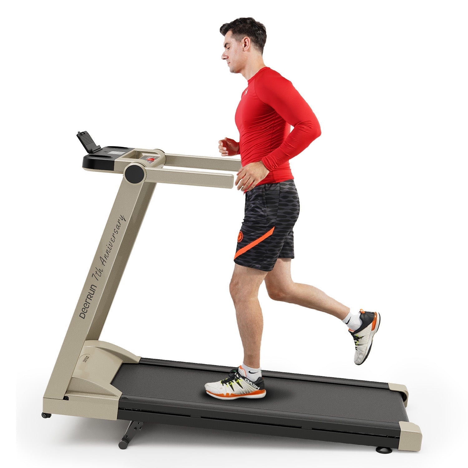 DeerRun A1 Pro Starlight-Edition Cinta de correr plegable con inclinación del 6%, Bluetooth y control remoto inalámbrico