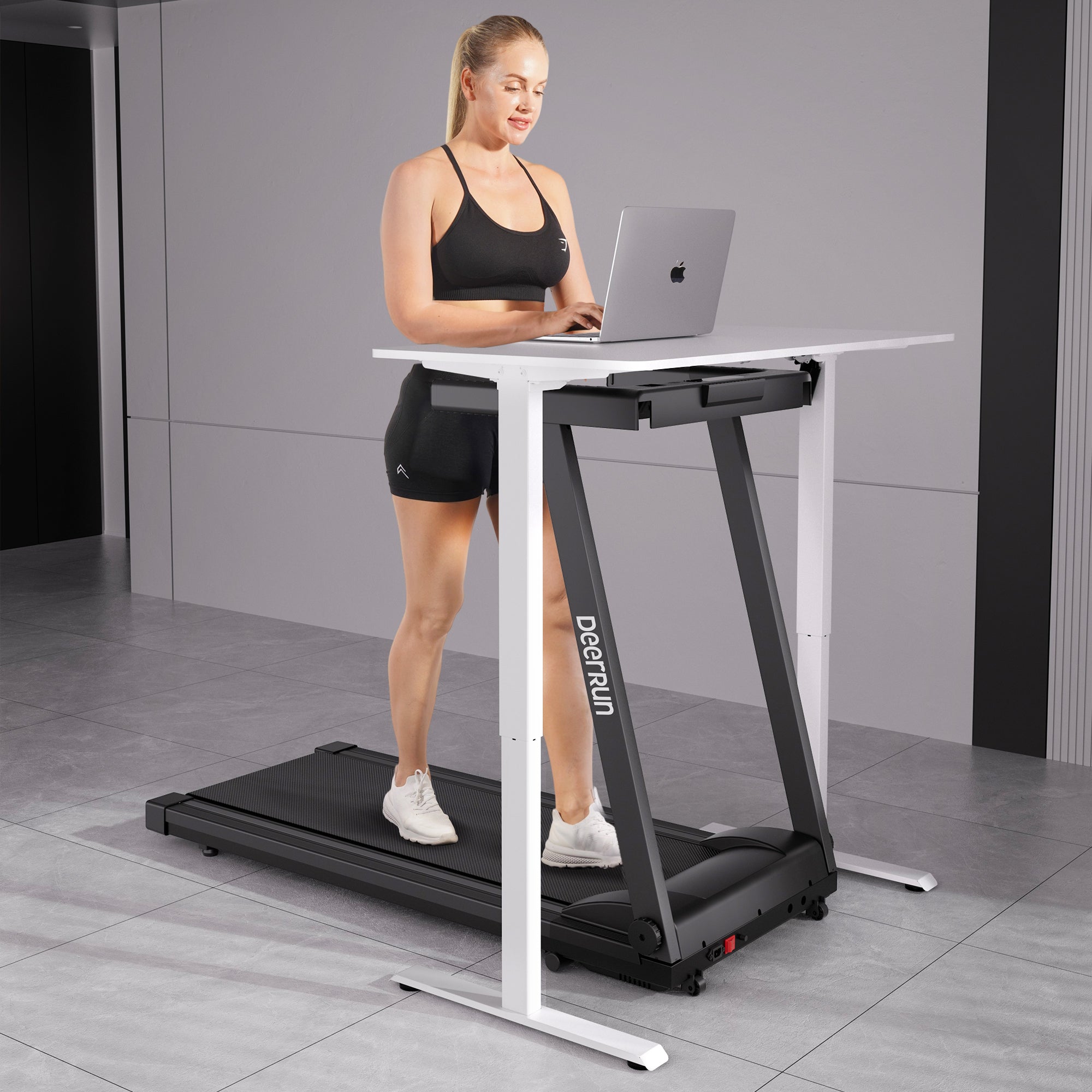 DeerRun A1 Urban-Cinta de correr plegable inteligente con inclinación del 6% y NFC | 150 kg, 16 km/h, Negra