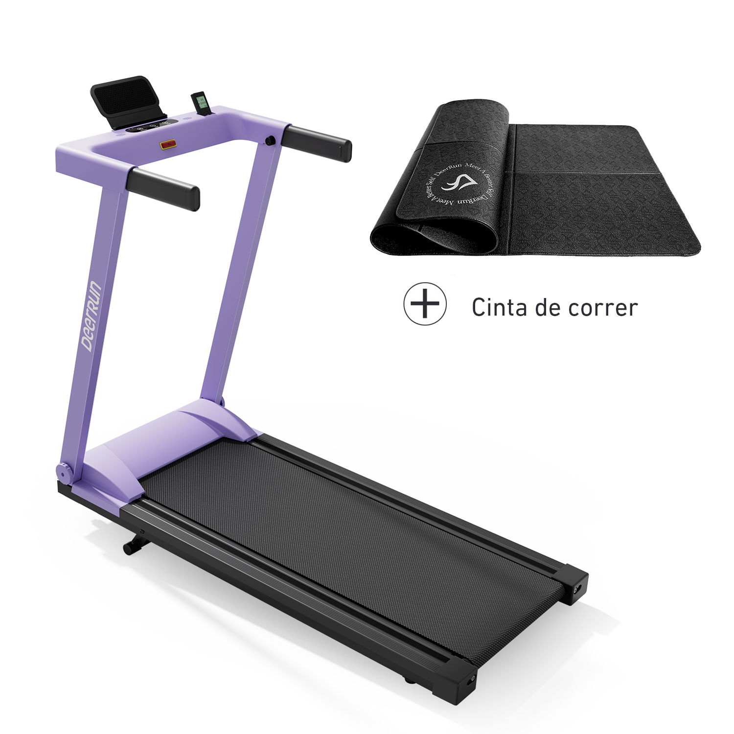 DeerRun A1 Urban-Cinta de correr plegable inteligente con inclinación del 6% y NFC | 150 kg, 16 km/h, Púrpura