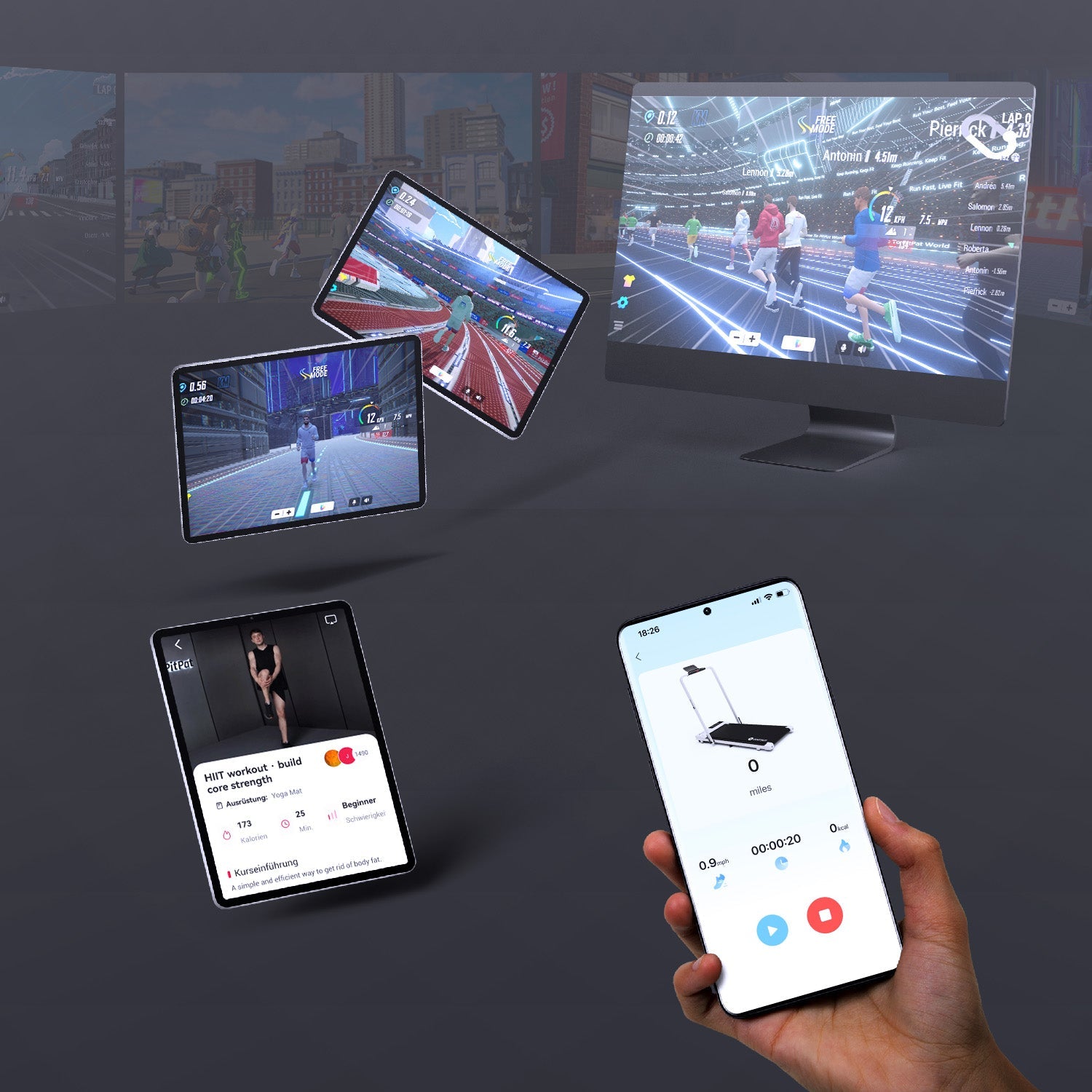 DeerRun A5 Pro Energie-2025 Smartes 2-in-1 Cinta de correr | Chip de actualización y compatibilidad con NFC con capacidad de carga de 145 kg y control remoto