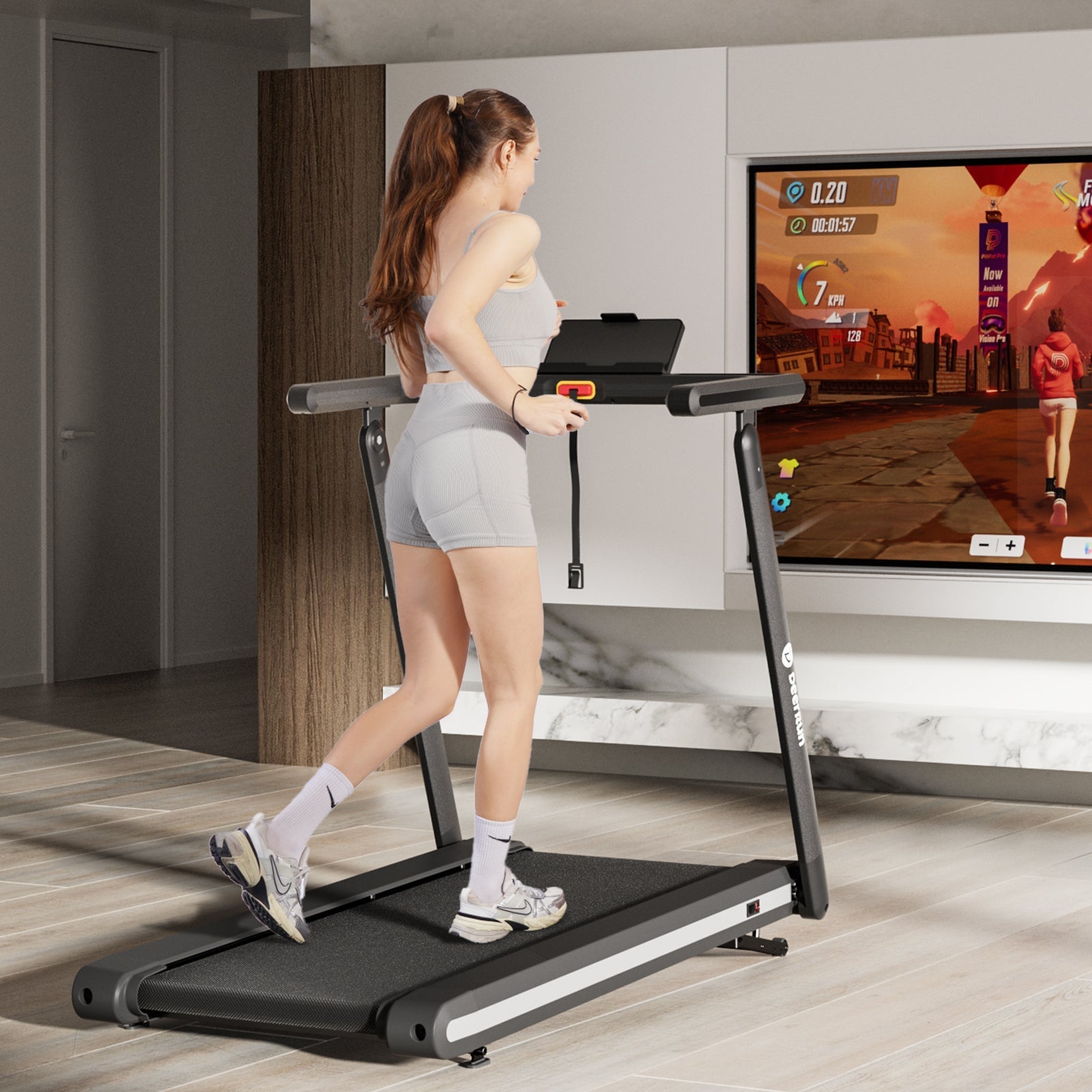 DeerRun X20 Smart Cinta de correr profesional - inclinación del 15 %, hasta 18 km/h, amplia superficie de carrera