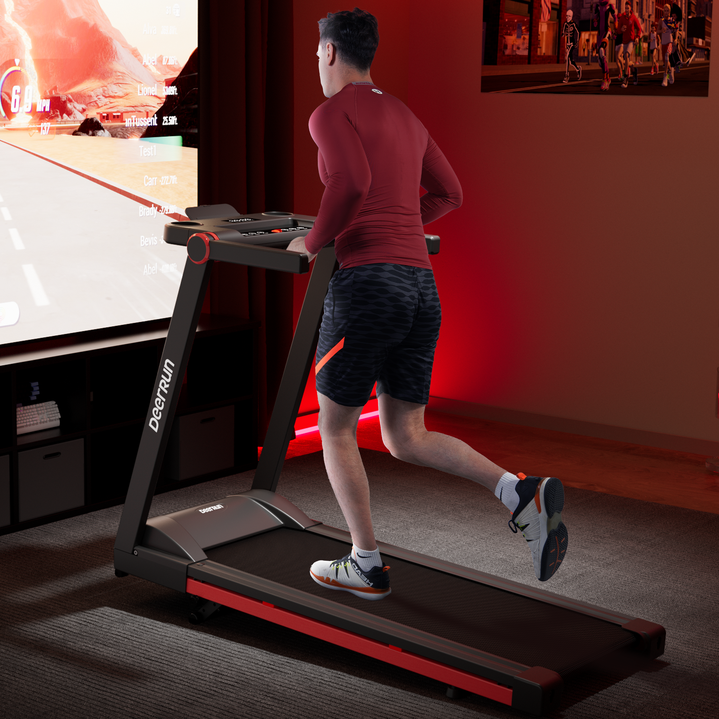 DeerRun A1 Pro Move+ – Cinta de correr plegable con inclinación del 6 % | Chip de actualización 2025 y compatibilidad con NFC | Capacidad de carga de 158 kg, hasta 16 km/h