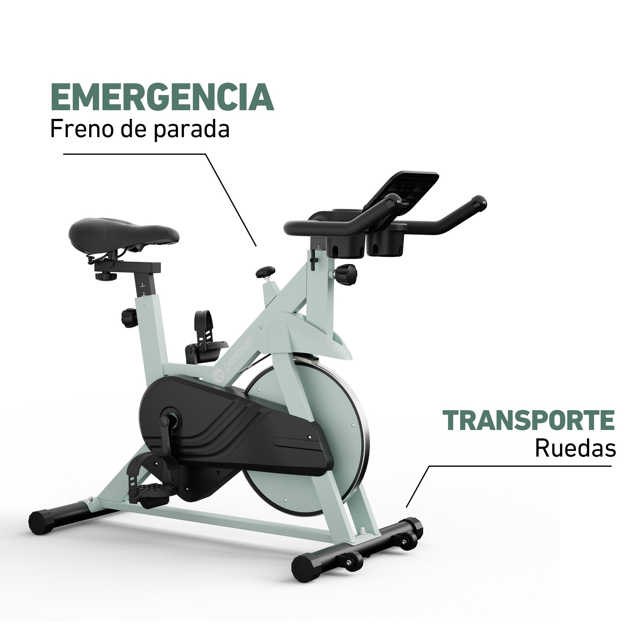 DeerRun S500 Indoor-Bicicleta inteligente con resistencia magnética ajustable, cinturón silencioso y PitPat-App