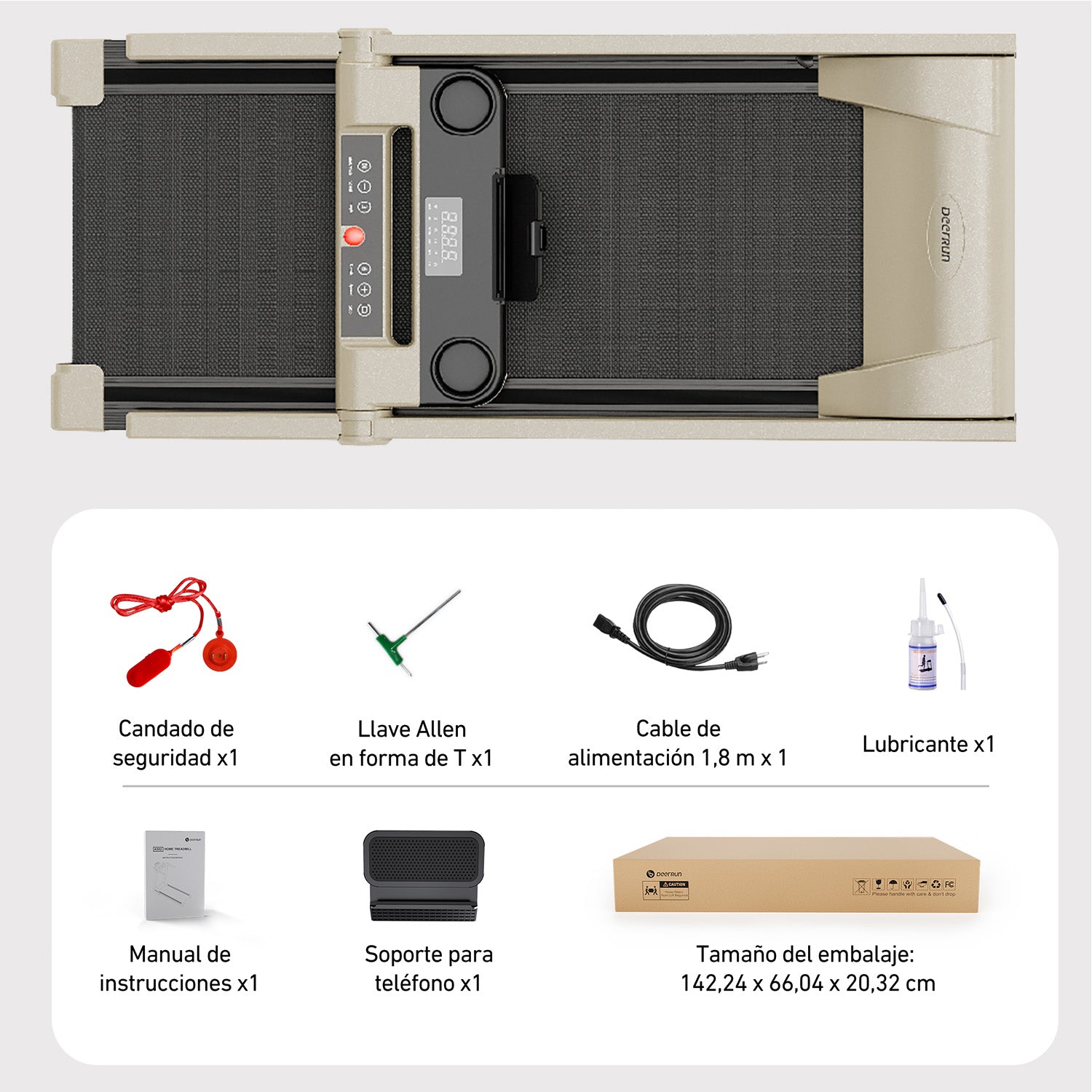 DeerRun A1 Pro Starlight-Edition Cinta de correr plegable con inclinación del 6%, Bluetooth y control remoto inalámbrico