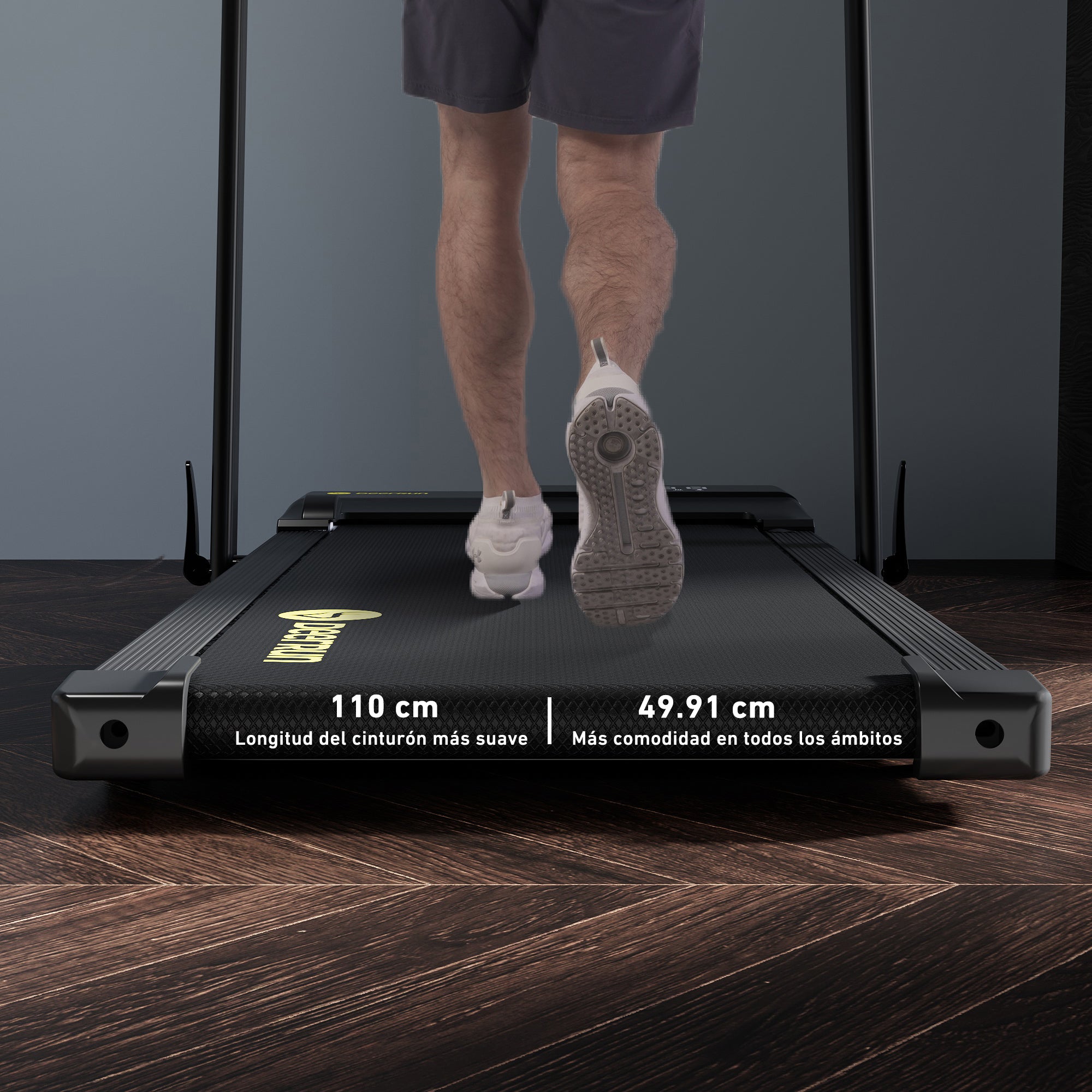 DeerRun A5 Pro Energie-2025 Smartes 2-in-1 Cinta de correr negra | Mejora a capacidad de carga de 145 kg